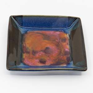 24083  4.5" Square Beveled Dish by Sandy Miller
