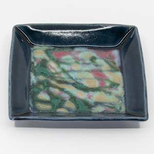 24086  4.5" Square Beveled Dish by Sandy Miller 