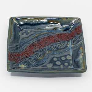 24087  4.5" Square Beveled Dish by Sandy Miller 
