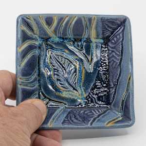 24089  3.75" Square Beveled Dish by Sandy Miller