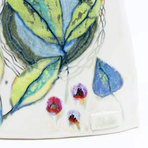 25006 Slim Lidded Vessel by Sandy Miller  Image: FRONT - Signature Detail