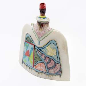 25006 Slim Lidded Vessel by Sandy Miller  Image: BACK -  ¾ View