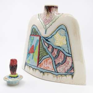 25006 Slim Lidded Vessel by Sandy Miller  Image: BACK - Lid Removed