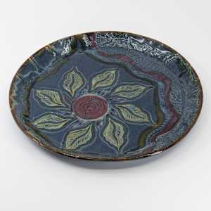 25019 - 8.5" Round Beveled Plate by Sandy Miller 