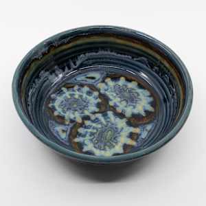 25032 Blue Round Bowl by Sandy Miller 