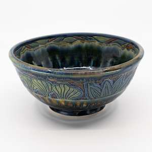 25033 - Blue Round Bowl by Sandy Miller 