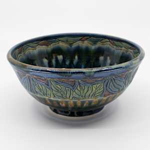 25033 - Blue Round Bowl by Sandy Miller 