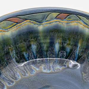 25033 - Blue Round Bowl by Sandy Miller 