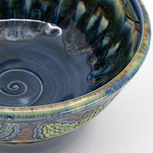 25033 - Blue Round Bowl by Sandy Miller 