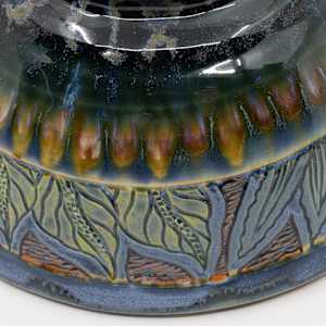25033 - Blue Round Bowl by Sandy Miller 