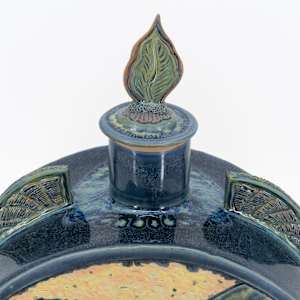 25038 - Sculptural Lidded Vessel by Sandy Miller  Image: FRONT - NECK & LID 