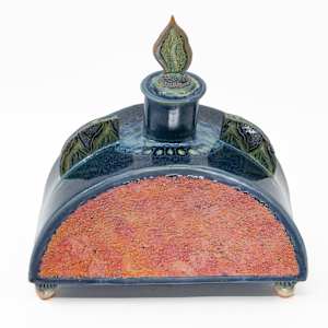 25038 - Sculptural Lidded Vessel by Sandy Miller  Image: BACK - TOP VIEW 