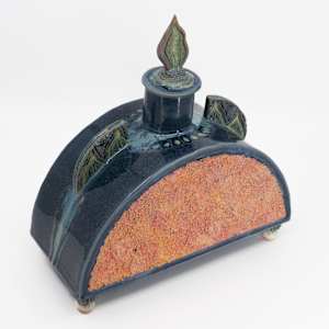 25038 - Sculptural Lidded Vessel by Sandy Miller  Image: BACK - 3/4 VIEW 