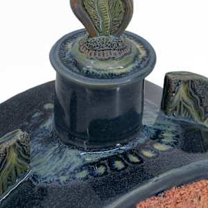 25038 - Sculptural Lidded Vessel by Sandy Miller  Image: BACK SIDE - NECK