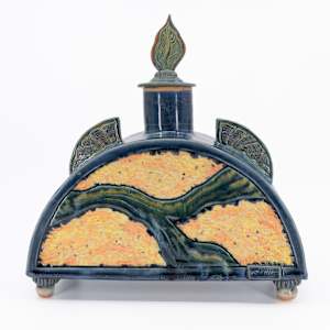 25038 - Sculptural Lidded Vessel by Sandy Miller  Image: FRONT