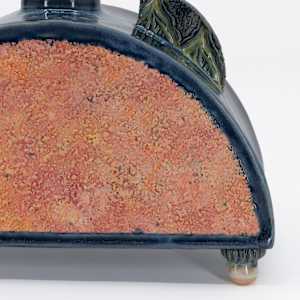 25038 - Sculptural Lidded Vessel by Sandy Miller  Image: BACK SIDE - CRUSTED TEXTURE
