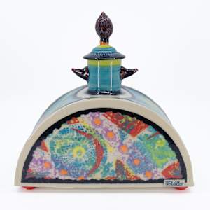 25039 - Festival (Lidded Vase) by Sandy Miller