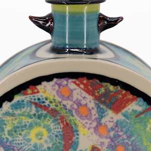 25039 - Festival (Lidded Vase) by Sandy Miller