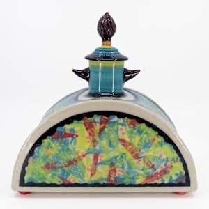 25039 - Festival (Lidded Vase) by Sandy Miller
