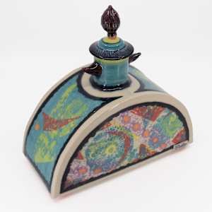 25039 - Festival (Lidded Vase) by Sandy Miller