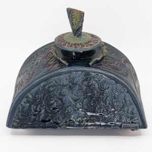 25040 - Waves & Swirls (Sculptural Lidded Vessel) by Sandy Miller 