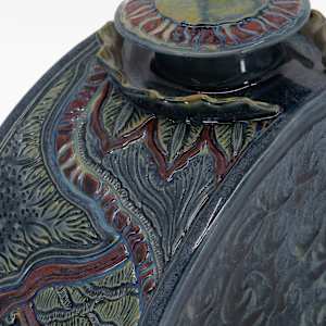 25040 - Waves & Swirls (Sculptural Lidded Vessel) by Sandy Miller 