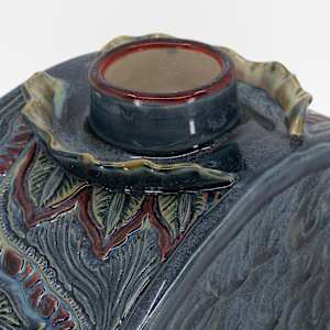 25040 - Waves & Swirls (Sculptural Lidded Vessel) by Sandy Miller 
