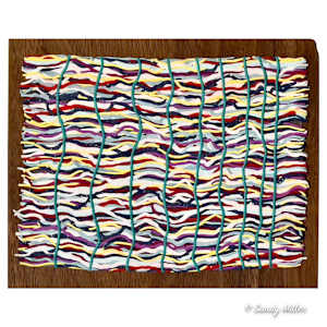 24043  Turquoise Cross Threads - Polymer Clay Wall Art by Sandy Miller 