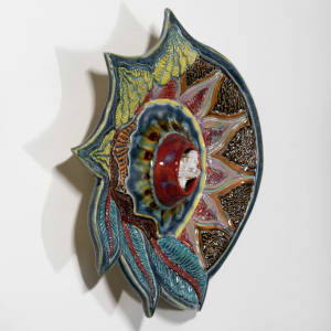Blades and Coral - Wall Disc by Sandy Miller 