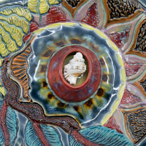 Blades and Coral - Wall Disc by Sandy Miller 