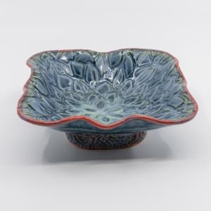 Blue Leaf Bowl by Sandy Miller 