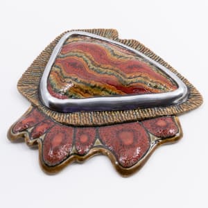 Brown Stone Jewel - Wall  Art by Sandy Miller  Image: Side view