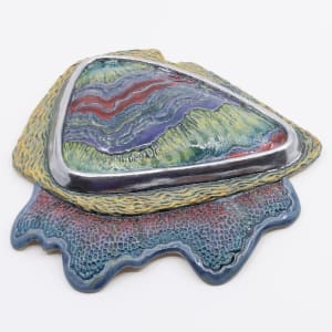 Blue Stone Jewel - Wall Art by Sandy Miller  Image: Side view
