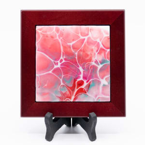 Fluid Art 6" Russet Red Framed Tile by Sandy Miller 