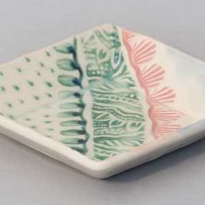 3.75" Square Beveled Dish by Sandy Miller, Image 2.