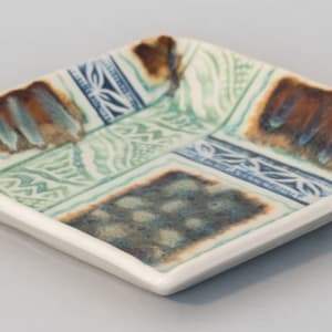 4.5" Square Beveled Dish by Sandy Miller 