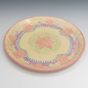 21068 - 8.5" Round Beveled Plate by Sandy Miller 