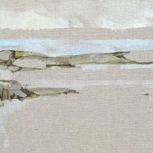 Inland Pond No.50 by BarbaraHouston ArtStudio  Image: Raw Belgian linen, 10”x36”