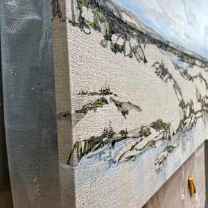 Ponds, Bonavista Peninsula by BarbaraHouston ArtStudio  Image: Left side, detail, seam, wrap
