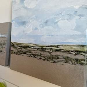 Pond. (Distant) by BarbaraHouston ArtStudio  Image: Right side stitching detail