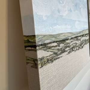 Pond. (Distant) by BarbaraHouston ArtStudio  Image: Left side, stitching detail