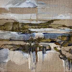 Pond No.31 by BarbaraHouston ArtStudio  Image: Acrylic, Japanese graphite and Sakura sepia ink on linen