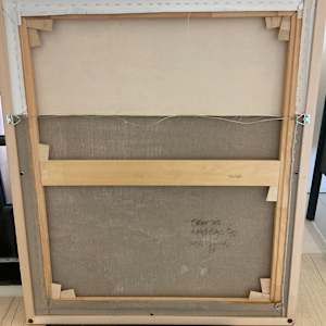 Water's Edge 42 by BarbaraHouston ArtStudio  Image: Seamed cotton canvas to Belgian linen, gessoed, keyed professional stretcher frame