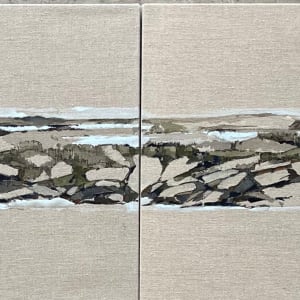 Ponds, No.3  (Sequential) by Barbara Houston  Image: Illustrating sequential paintings, third 14" x 14" from the left; available individually or as a quadriptych
