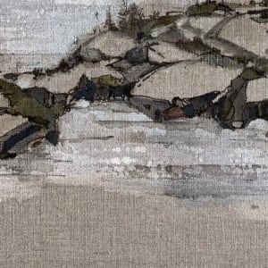 Pond, No.14  'VERSO' by BarbaraHouston ArtStudio  Image: Detail, water's edge, final painting
