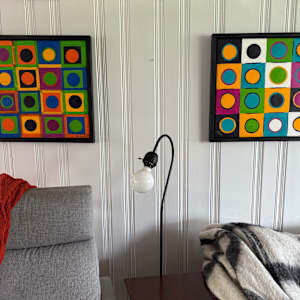 Circles and Squares with White by Harriet Hill 
