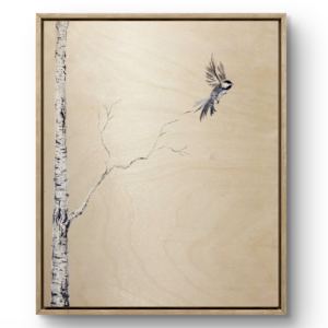 Chickadee and a Birch tree by Stacey Rosen, Image 2.