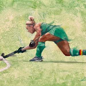 Fiona Walsh - Irish Masters Hockey Capatain 2024 Portrait by Zanya Dahl