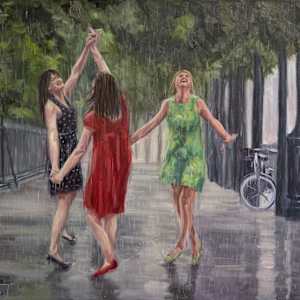 Rain Dance, Stephen's Green by Zanya Dahl