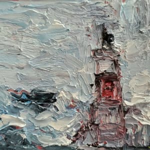 Michigan Lighthouse  Image: Detail of the painting